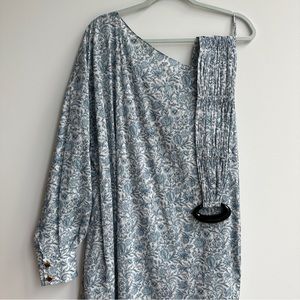 Nackiyé One-Shoulder Dress in Blue, Size US8